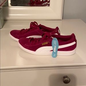 Burgundy Puma shoes